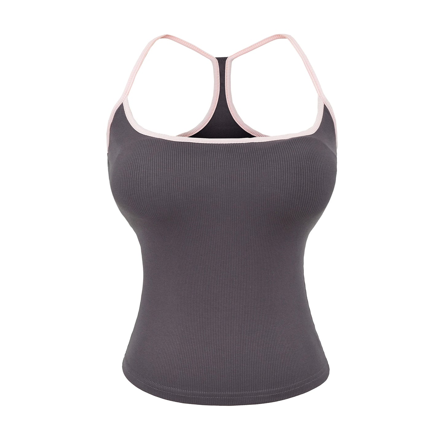 Sporty style tank top with a built-in bra