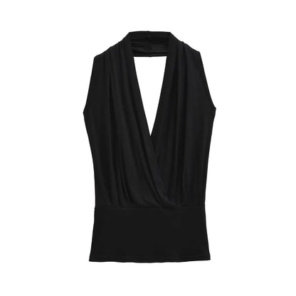 Wrap collar tank top