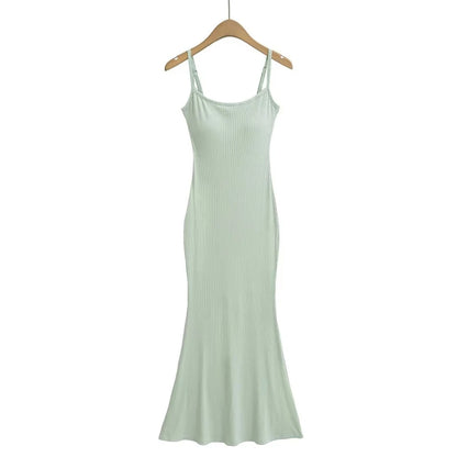 Spaghetti dress with built-in bra