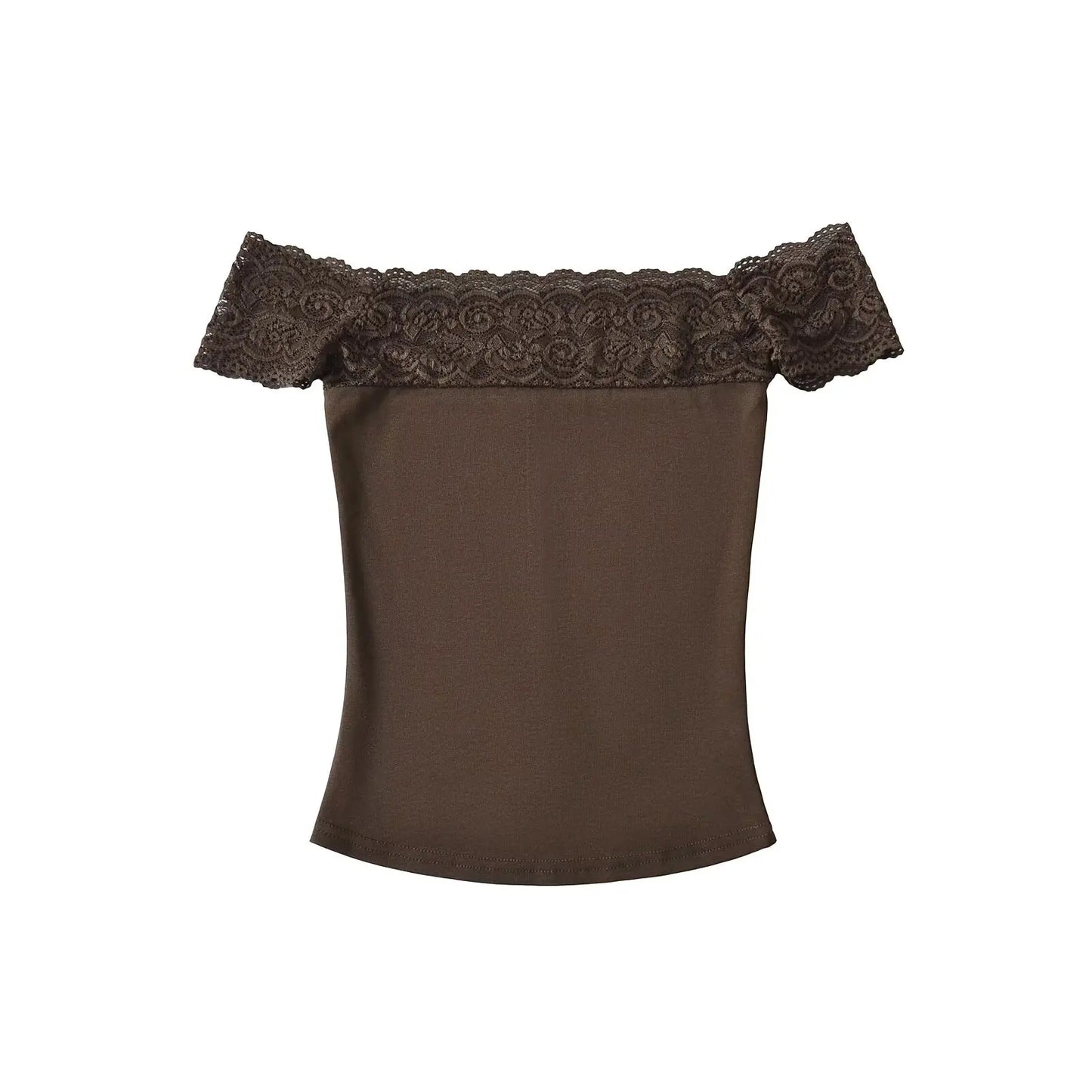 Lace strapless shirt