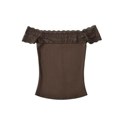 Lace strapless shirt