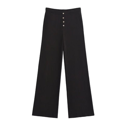 Aesthetic long pants with buttons