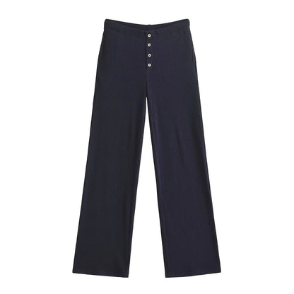 Aesthetic long pants with buttons