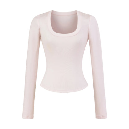 A soft long shirt with a round neckline