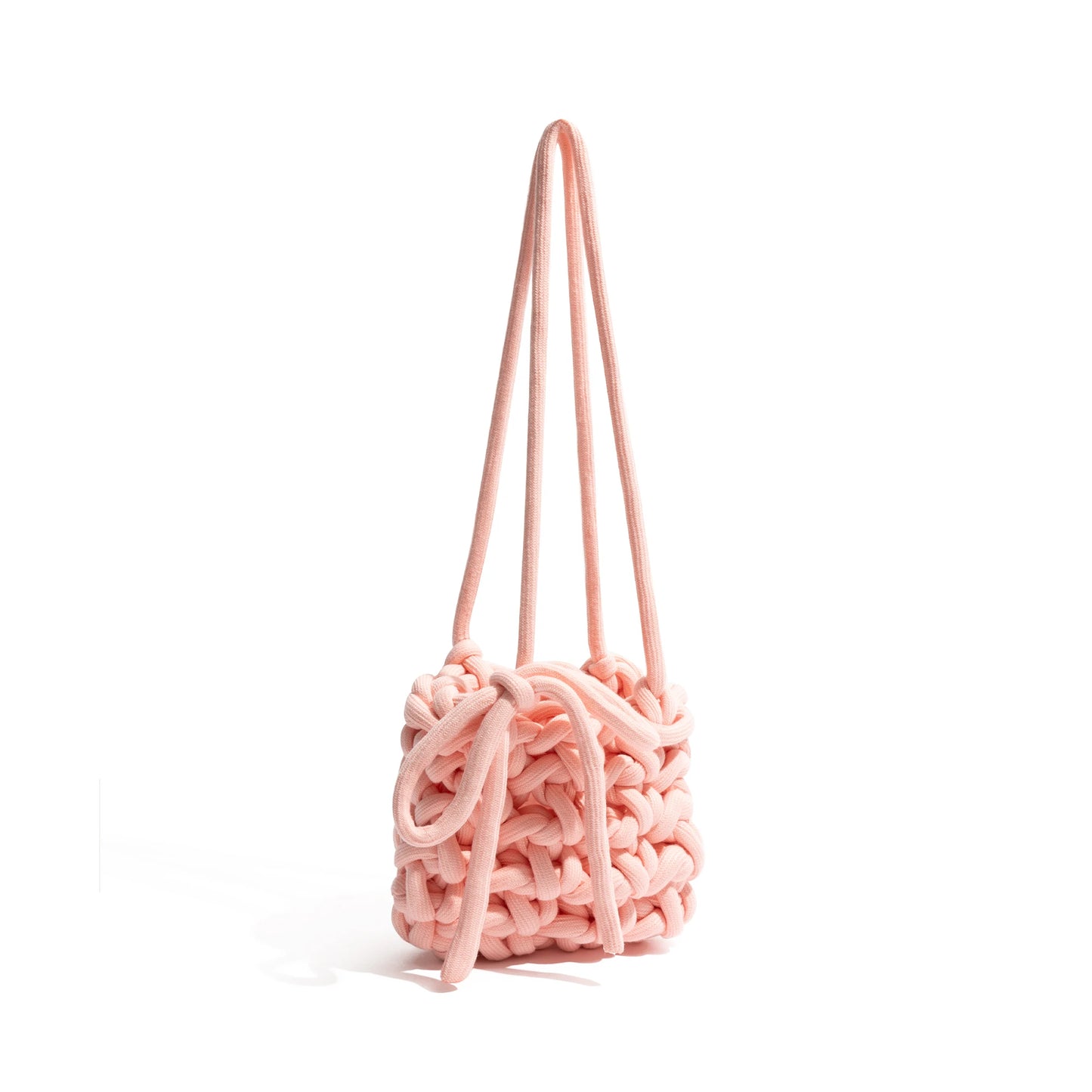 Soft knitted bag with bow tie