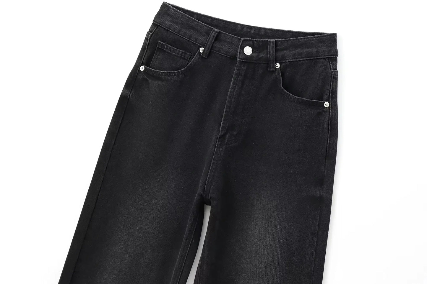 High waisted straight jeans