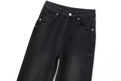 High waisted straight jeans