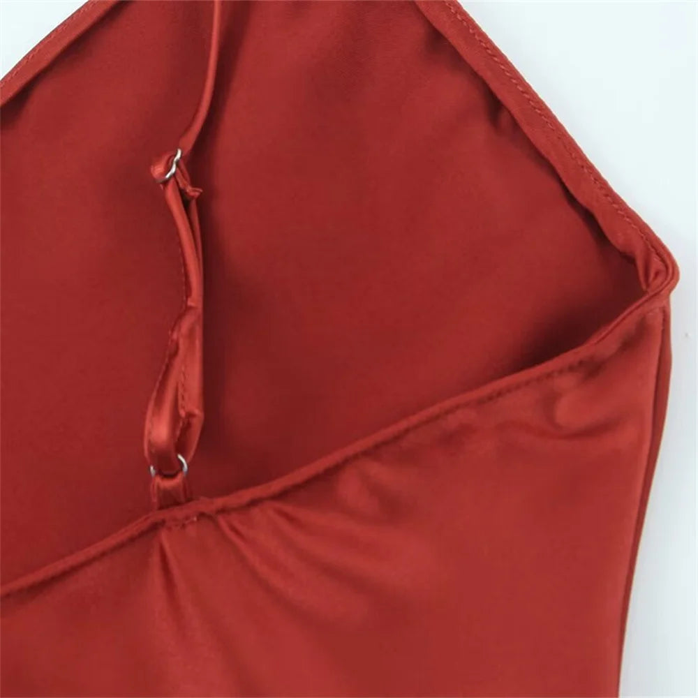 Classic satin triangle dress