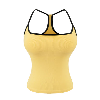 Sporty style tank top with a built-in bra