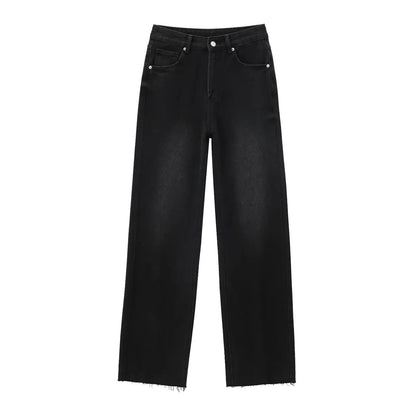 High waisted straight jeans