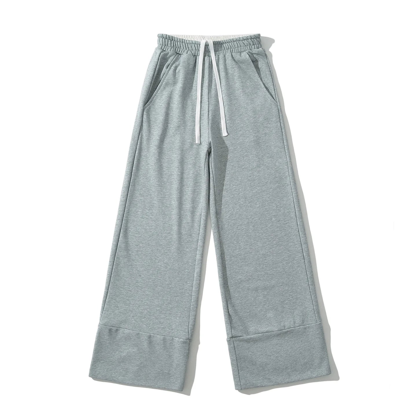 Sweatpants with folded rubber