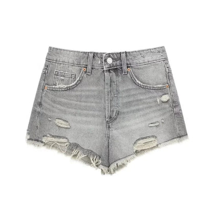 Basic ripped short jeans