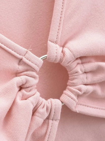 Long shirt with a ring at the neckline