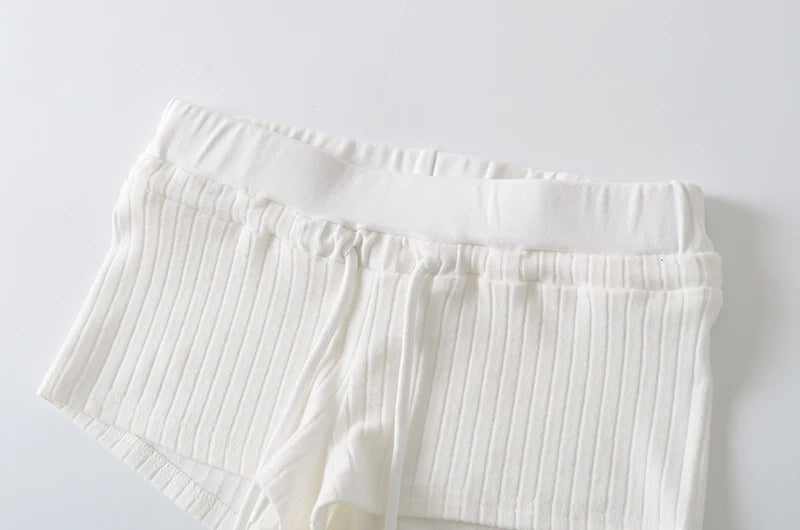 Mini shorts with striped texture