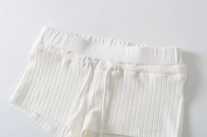 Mini shorts with striped texture