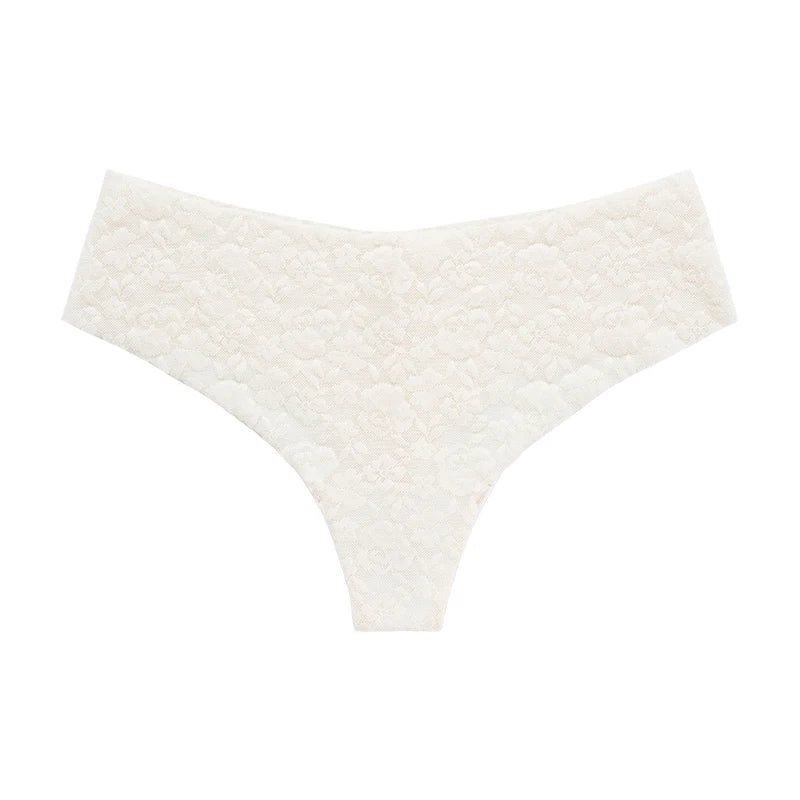 Floral lace thong