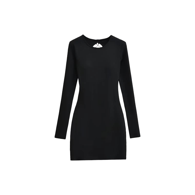 A dress with a built-in bra and an open back