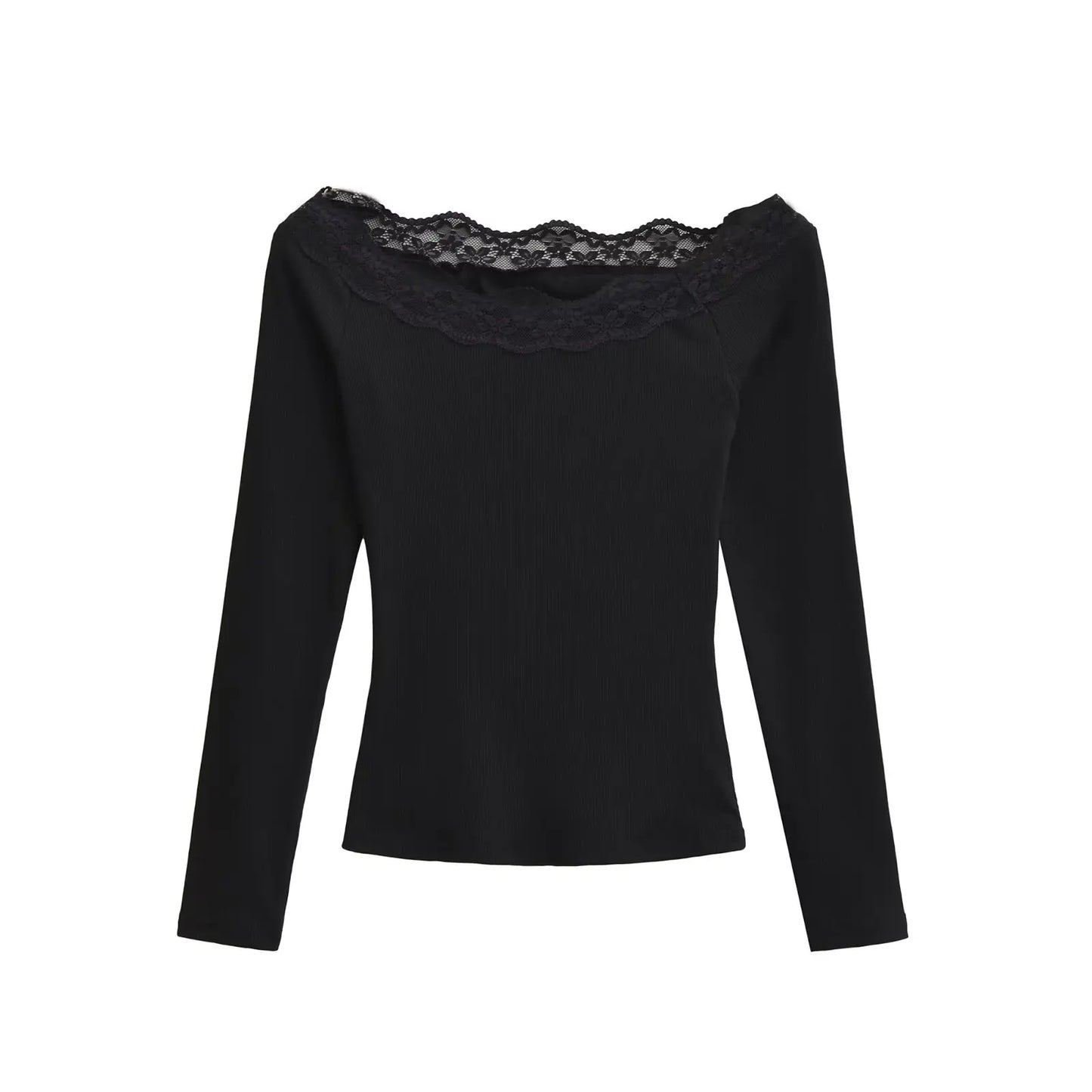 Long shirt with lace decorations