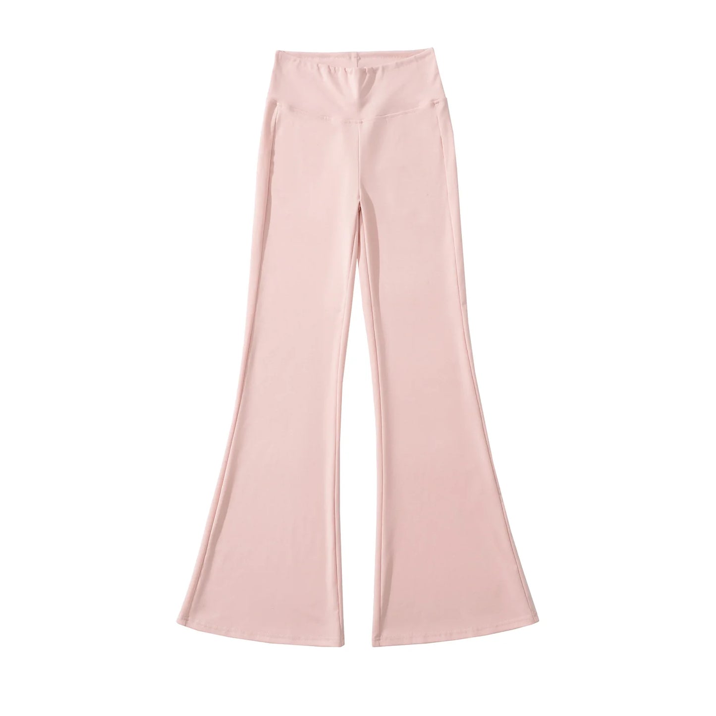 Flared pants with thick elastic at the waist