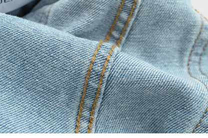 Flared jeans with rips at the knees