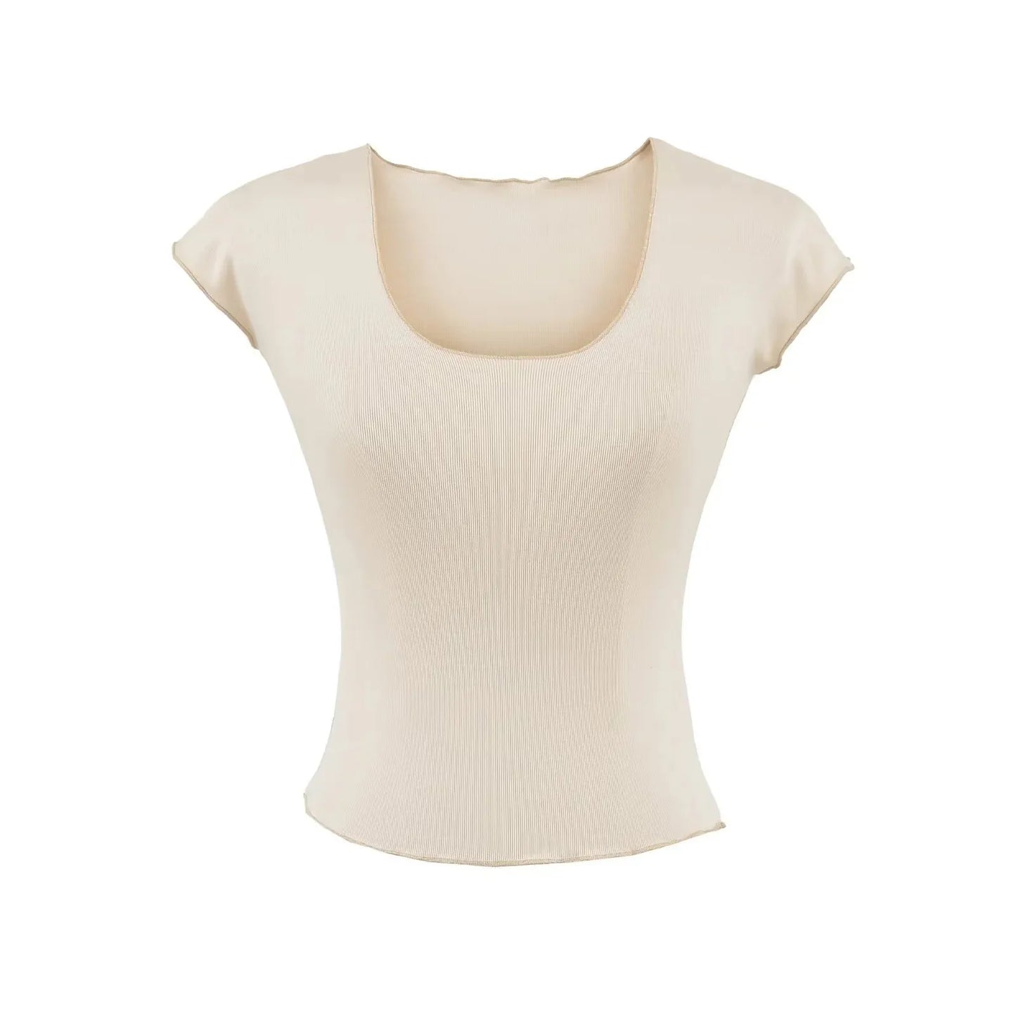 Short shirt with cut neckline