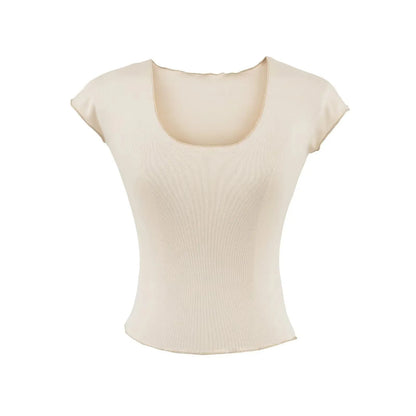 Short shirt with cut neckline