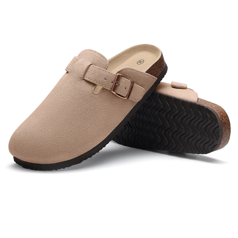 Open shoes with a buckle