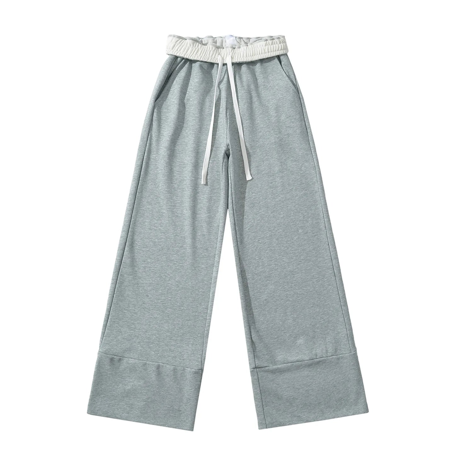 Sweatpants with folded rubber