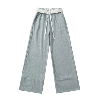 Sweatpants with folded rubber