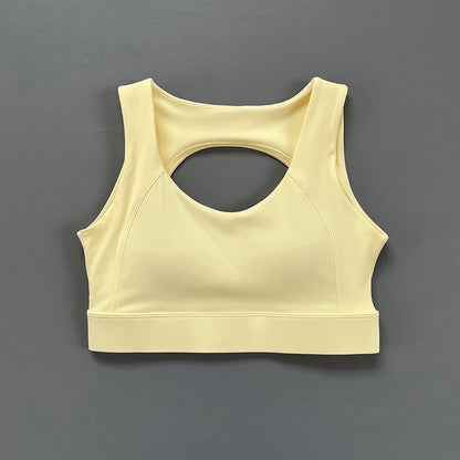 Sports bra with an opening in the back