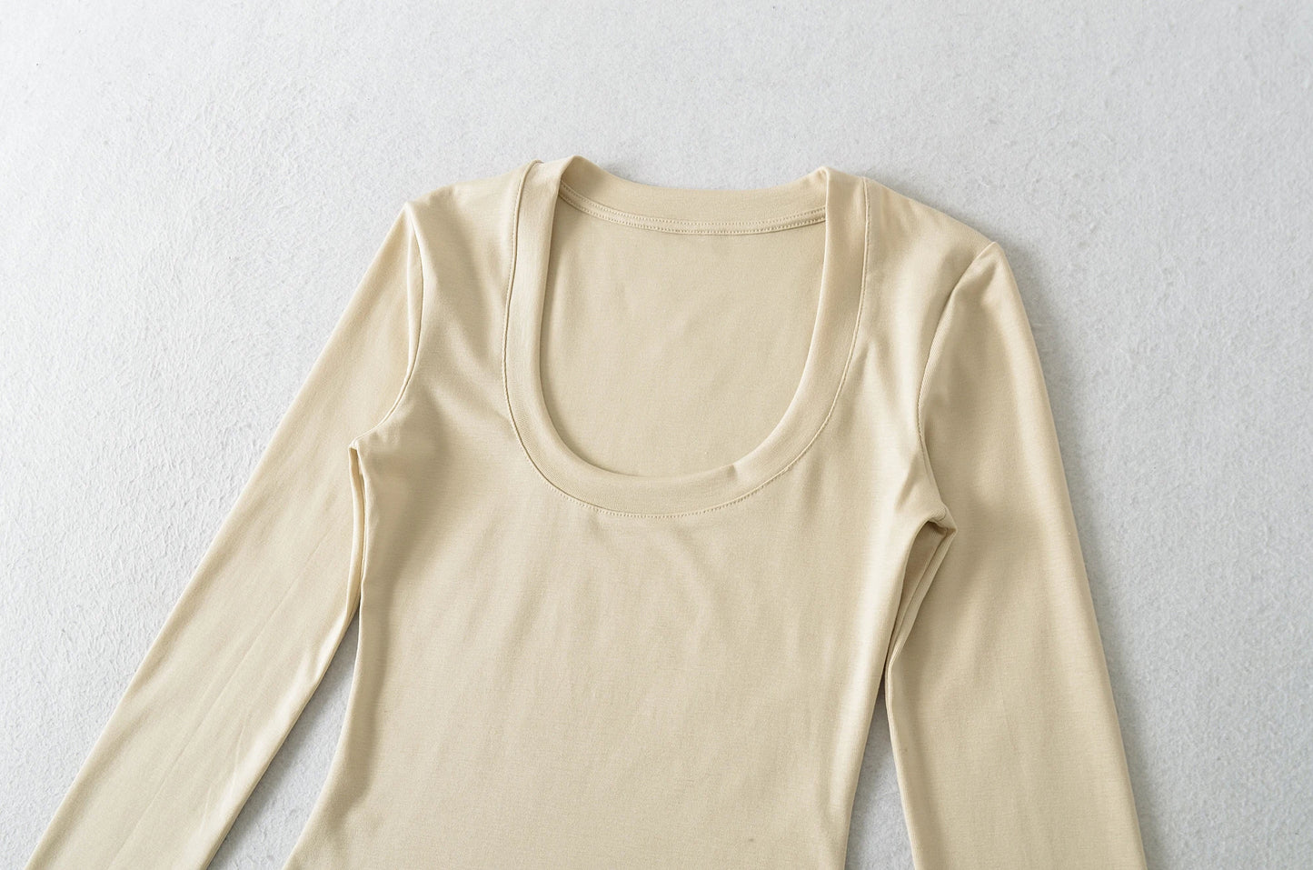 A soft long shirt with a round neckline