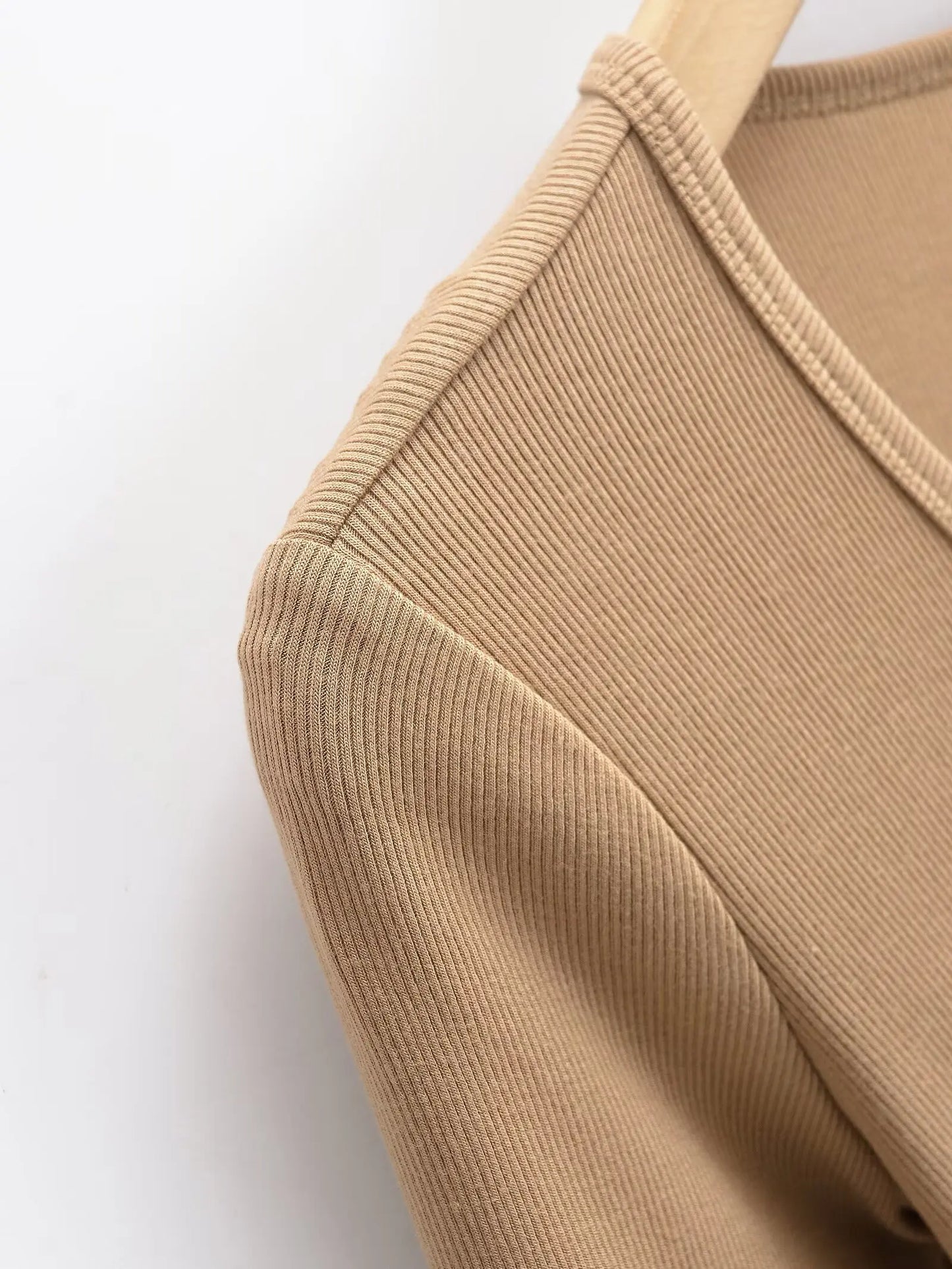 Buttoned v-neck overall