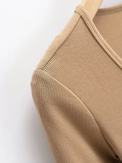 Buttoned v-neck overall