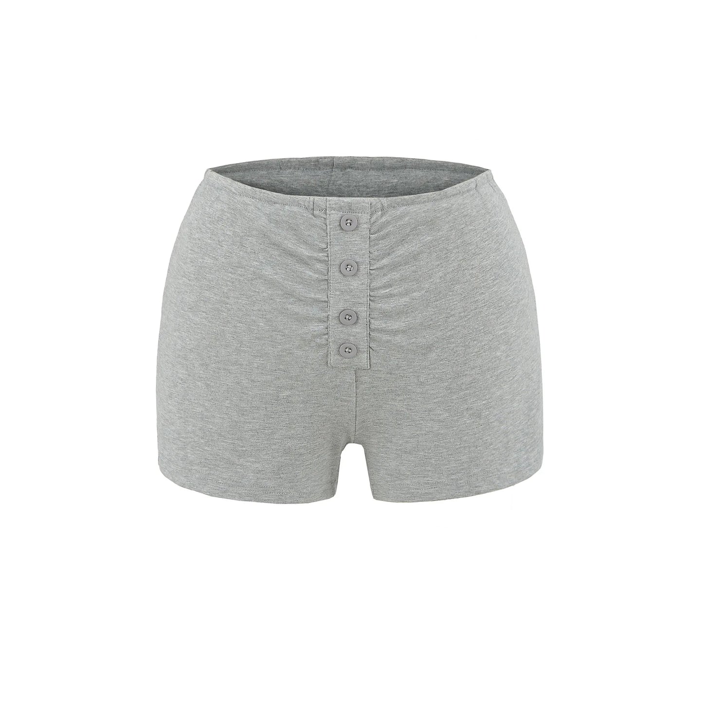 Pajama shorts with buttons