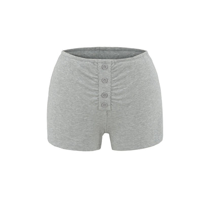 Pajama shorts with buttons
