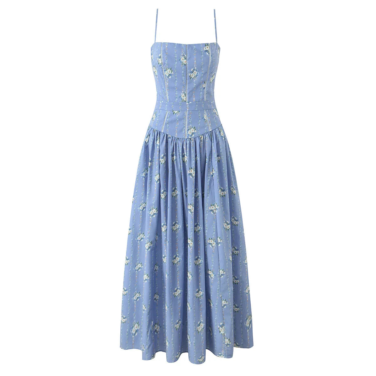Blue dress with white flowers