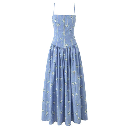 Blue dress with white flowers