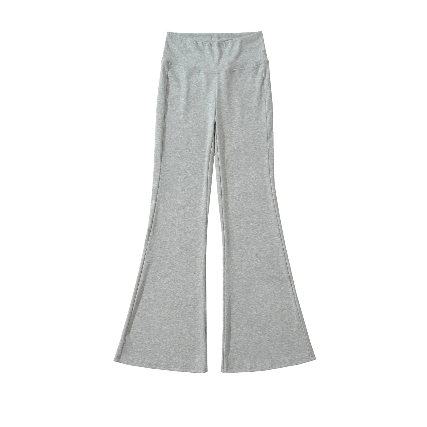 Flared pants with thick elastic at the waist
