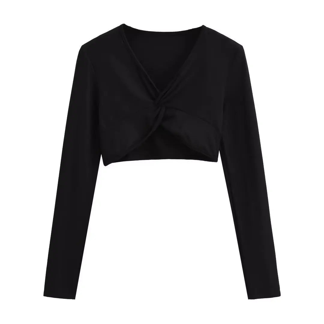 A long camisole is turned at the neckline