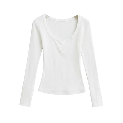 Half-open button-down shirt