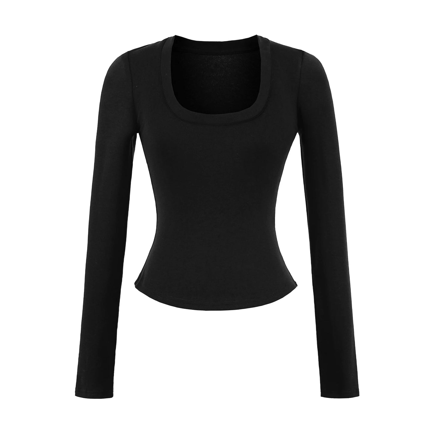 A soft long shirt with a round neckline