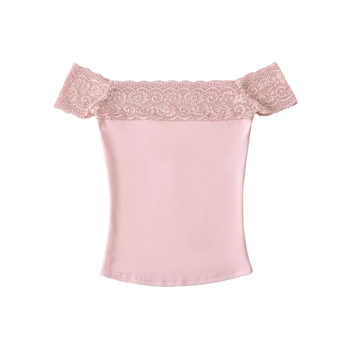 Lace strapless shirt