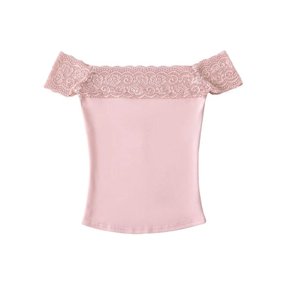 Lace strapless shirt