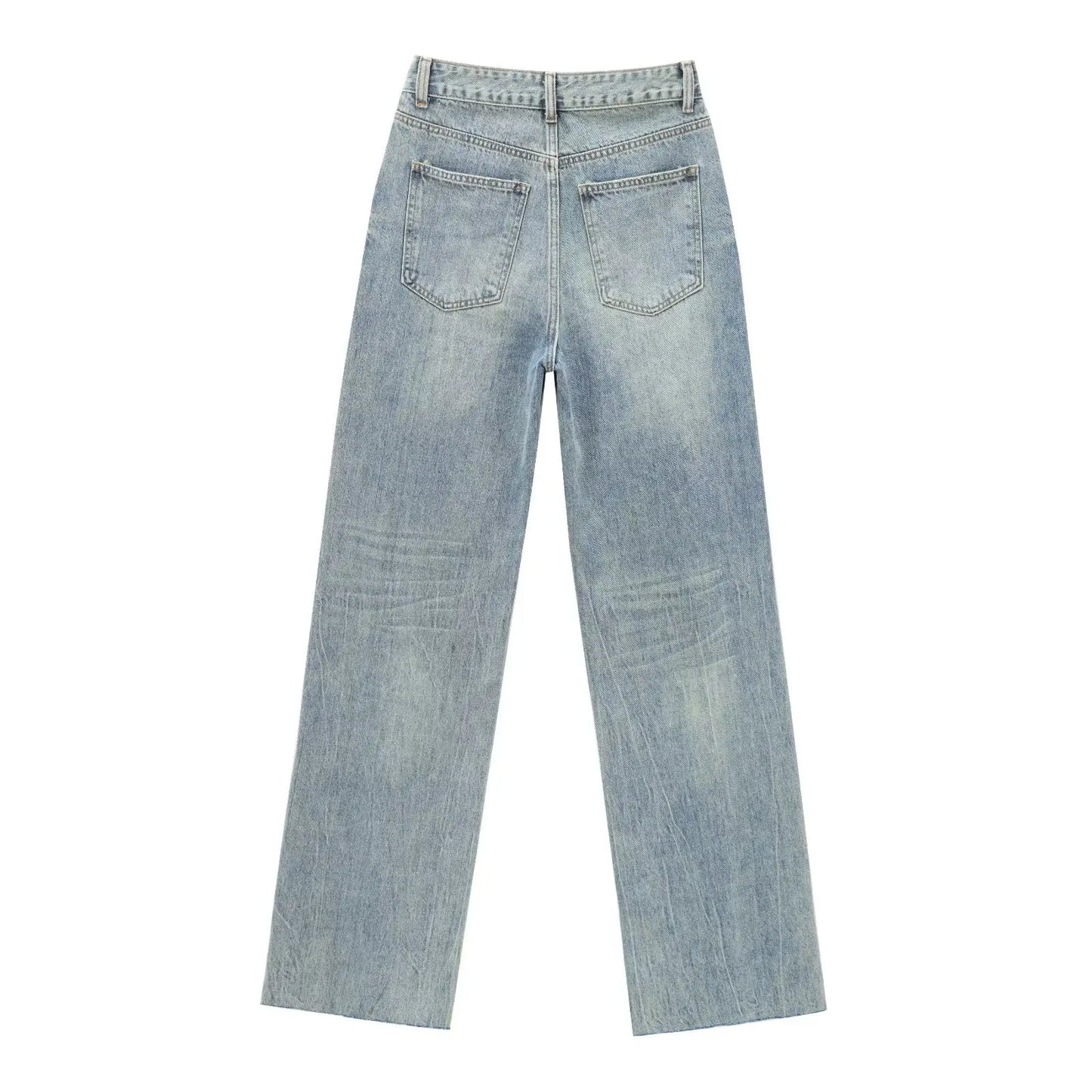 High waisted straight jeans