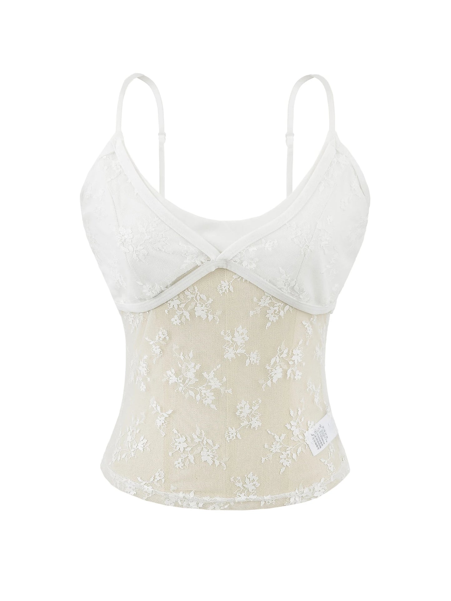 French style lace triangle tank top