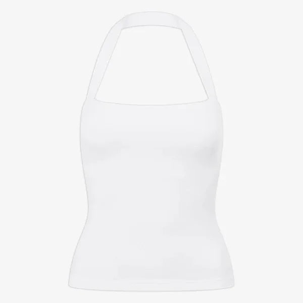 A slimming sporty collared tank top