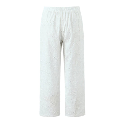 Tie pants with holes