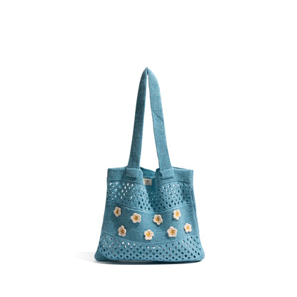 Floral half mesh bag