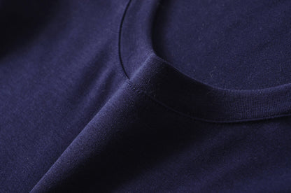 A soft long shirt with a round neckline
