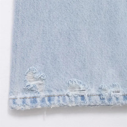 Long jeans with tears